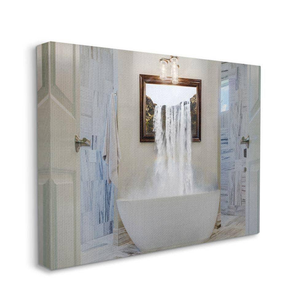 Stupell Industries Bathtub Waterfall Abstract Bathroom Photograph Canvas Wall Art by Milli Villa, Size: 24 x 30