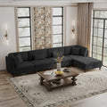 5-Piece Corduroy Modular Sectional Sofa with Ottoman