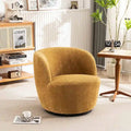 Modern Swivel Barrel Chair with 360 - Degree Rotation - Single Fabric Accent Chair