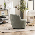 Modern Swivel Barrel Chair with 360 - Degree Rotation - Single Fabric Accent Chair