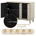 Mirrored Buffet Cabinet with Glass Doors and Silver Handles - 3 - Door Sideboard for Living Room, Hallway, and Dining Room