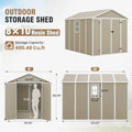 ELPOSUN Outdoor Storage Shed 6x4.5 Ft, Resin Outside Sheds & Outdoor Storage Plastic for Trash Can, Bike, Lawnmower, Generator, Tool Shed with Lockable Door for Backyard, Lawn, Patio, Grey & White