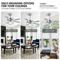 Parrot Uncle 52 - Inch Contemporary Chrome Ceiling Fan with Integrated LED Lights and Remote Control