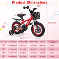 Costway 16" Kid'S Bike for 4 - 7 with Height - Adjustable Handlebar & Saddle Handbrake Blue