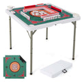 Costway 35" Folding Mahjong Table with Cup Holders & Smooth Felt Mat Carrying Handle Green