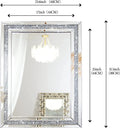 SHYFOY Rectangle Decorative Wall Mirror Crushed Diamond Vanity Mirror Wall Mounted Makeup Mirror for Home Decor