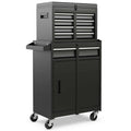 2 - in - 1 Rolling Tool Chest, 5-Drawer Tool Storage Cabinet with Wheels, Adjustable Shelf, Tool Box Organizer for Garage Warehouse Workshop