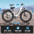 ANCHEER Electric Bike for Adults, 750W Ebike, 28MPH 60miles Electric Mountain Bike, 26" Fat Tire Electric Bicycle with 48V 15AH Battery, Rear Rack, Lockable Suspension Fork, 7 Speed, UL2849