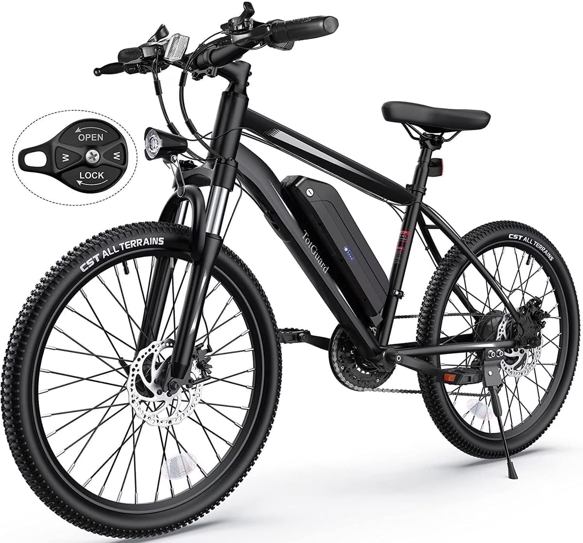 Totguard Electric Bike for Adults, 26" Ebike 350W Adult Electric Bicycles, Electric Mountain Bike with 36V 10.4ah Battery, Suspension Fork, Shimano 21 Speed Gears