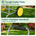 Garden Hose Reel Cart Holds 230FT of 5/8" Hose, Heavy - Duty Hose Cart with 2 Wheels & Storage Basket, Portable Water Hose Organizer for Yard