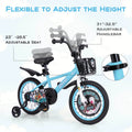 Costway 16" Kid'S Bike for 4 - 7 with Height - Adjustable Handlebar & Saddle Handbrake Blue