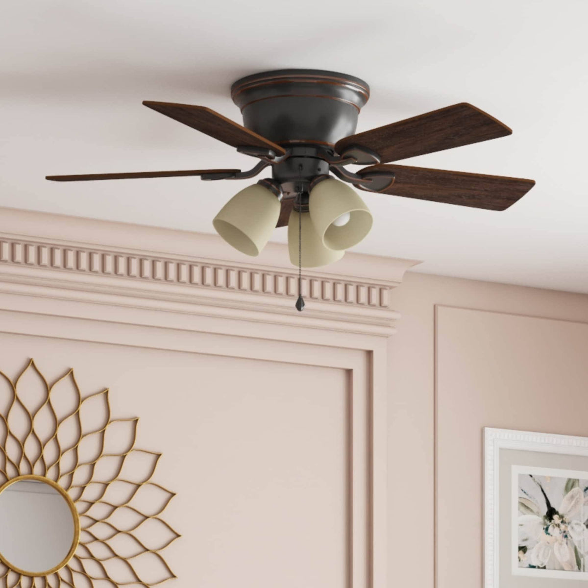 Harbor Breeze Centreville 42" Oil - Rubbed Bronze Indoor Flush Mount Ceiling Fan