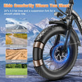 Wildeway Folding Dual Motors 2000W Mountain Bike for Adult, UL2849 48V 32AH Removable Battery Ebike 20x4"fat Tire up to 28MPH&100 Miles Long Range Off Road Dual Hydraulic Disc Brake Electric Bicycle