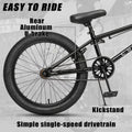 Cubsala 20 in Kids BMX Bike Freestylefor Age 6 - 14 Years Old Boys Girls with 4 Pegs, Black with Red Tires