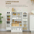 Spaco 17-Tier Kitchen Small Pantry Cabinet with 2 Doors and 6 Adjustable Shelves, Cabinet Pantry, Freestanding 5-Tier Shelving Pantries