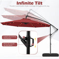 Tangkula 10ft Solar Patio Umbrella with Base Included