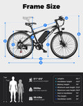 AZHAR Electric Bike for Adults, 26" Electric Mountain Bike, 1200W Peak Power Motor, up to 25 MPH 45 Miles, Electric Bicycle with 48V 10AH Removable Battery, UL 2849