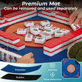 Costway 35" Folding Mahjong Table with Cup Holders & Smooth Felt Mat Carrying Handle Green