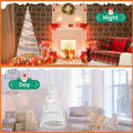 5 FT Pre - lit Christmas Cone Tree, Artificial Spiral Conic Tree with 300 Warm White & 250 Cold White LED Lights, Xmas Holiday Decor for Home Party