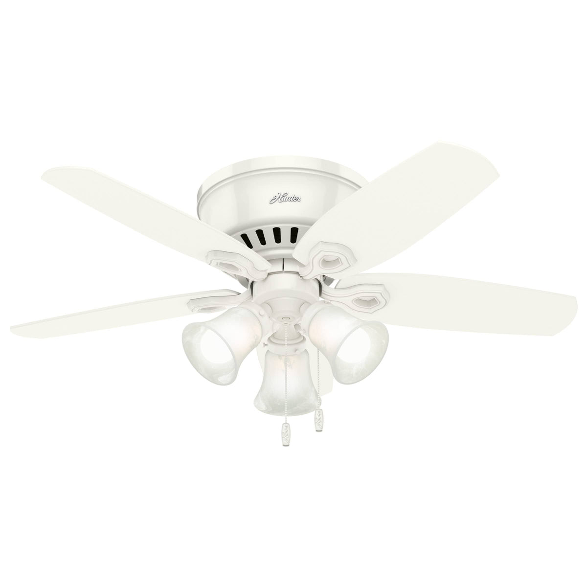 Hunter Builder Low Profile 42" Ceiling Fan with Light - Snow White