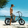 Wildeway Folding Dual Motors 2000W Mountain Bike for Adult, UL2849 48V 32AH Removable Battery Ebike 20x4"fat Tire up to 28MPH&100 Miles Long Range Off Road Dual Hydraulic Disc Brake Electric Bicycle