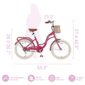 Bstjewey 20 in Girls Bike with Basket, Kids Bicycle for Ages 7 - 13