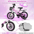 Costway 16" Kid'S Bike for 4 - 7 with Height - Adjustable Handlebar & Saddle Handbrake Blue