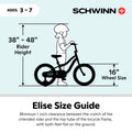 Schwinn Elise Kids Bike with Training Wheels, 16 in Wheels, Ages 3 - 7, White