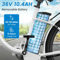 MOONCOOL Electric Bicycle for Adults 350W, 7 - Speed Ebike with 36V 10.4ah Removable Battery， 40 Miles Range, 20 Mph Electric Commuter Bike for Women Men, Certified to UL 2849 by SGS