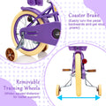 XJD Girls Bike for Toddlers and Kids Ages 2 - 12 Years Old, 12 14 16 in Kids Bike with Training Wheels & Basket, 20 in Girls Bicycle with Handbrake & Kickstand