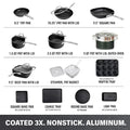 20-Piece Aluminum Ultra - Durable Non - Stick Diamond Infused Cookware and Bakeware Set