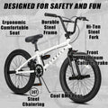 Cubsala 20 in Kids BMX Bike Freestylefor Age 6 - 14 Years Old Boys Girls with 4 Pegs, Black with Red Tires