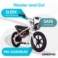 Droyd Weeler Electric Mini Bike - 24V 8ah Battery, 6 - 10 MPH, up to 8 Miles, LED Lights, Kids Ages 6+