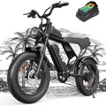 YVY 1500W Electric Bike for Adults, 33MPH 20'' Fat Tire Electric Motorcycle, 48V 20AH Removable Battery, 30 - 60 Miles Mountain Bike UL2849