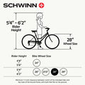 Schwinn Admiral 700c Adult Hybrid Bike, 7 Speed, Unisex Bike, Cream