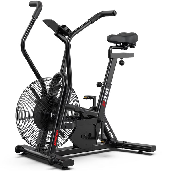 LNOW Commercial Built - in Bluetooth Fan Exercise Bike, Adjustable Air Resistance with Dual - Action Handlebars, Heavy Duty Indoor Cycling Bike for Home Gym Traininning, 350 lb Arm/Leg Cardio Workout