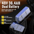 2400W Ridingtimes GT73 2400W 48V Electric Motorbike 18.2ah*2 Electric BIKE UL2849 with 25" Tires Digital Screen Carbon Steel, BLACK