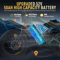 3000W(Peak) Motor 35MPH SMARTRAVEL ST202 Electric Dirt Bike for Adults, 52V50AH Dual Battery Ebike, 92+ Miles Range, 20" Motorcycle Tire UL2849 Certified, Full Suspension