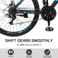 Ubesgoo 26" Lightweight Explorer Mountain Bike, 21 - Speed for Men and Women Disc Brakes & Suspension, Red/Black