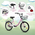 20 in Kids Bike for Boys Girls, 1 Speed Children Bicycle with Basket, Rear Seat, Chain Guard, Coaster Brake and V - Brake, Steel Frame Kids Bike for Ages 6 - 12 Years Old Birthday Gift, Purple