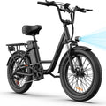 Electric Bike for Adults, 745W Peak Motor Ebike, 48V 13ah Removable Battery, 20MPH, 80 Miles Max, 20" Fat Tire Electric Bicycle with Colorful Display, All - Terrain E - Bike for Adults and Teens