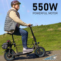 KEESTP Electric Bike with Basket for Pet, 3 Riding Modes Foldable Electric Scooter for Adults - up to 20 Miles 18.6MPH