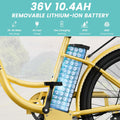 MOONCOOL Electric Bicycle for Adults 350W, 7 - Speed Ebike with 36V 10.4ah Removable Battery， 40 Miles Range, 20 Mph Electric Commuter Bike for Women Men, Certified to UL 2849 by SGS