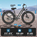 ANCHEER Electric Bike for Adults, 750W Ebike, 28MPH 60miles Electric Mountain Bike, 26" Fat Tire Electric Bicycle with 48V 15AH Battery, Rear Rack, Lockable Suspension Fork, 7 Speed, UL2849