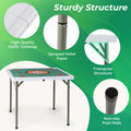 Costway 35" Folding Mahjong Table with Cup Holders & Smooth Felt Mat Carrying Handle Green
