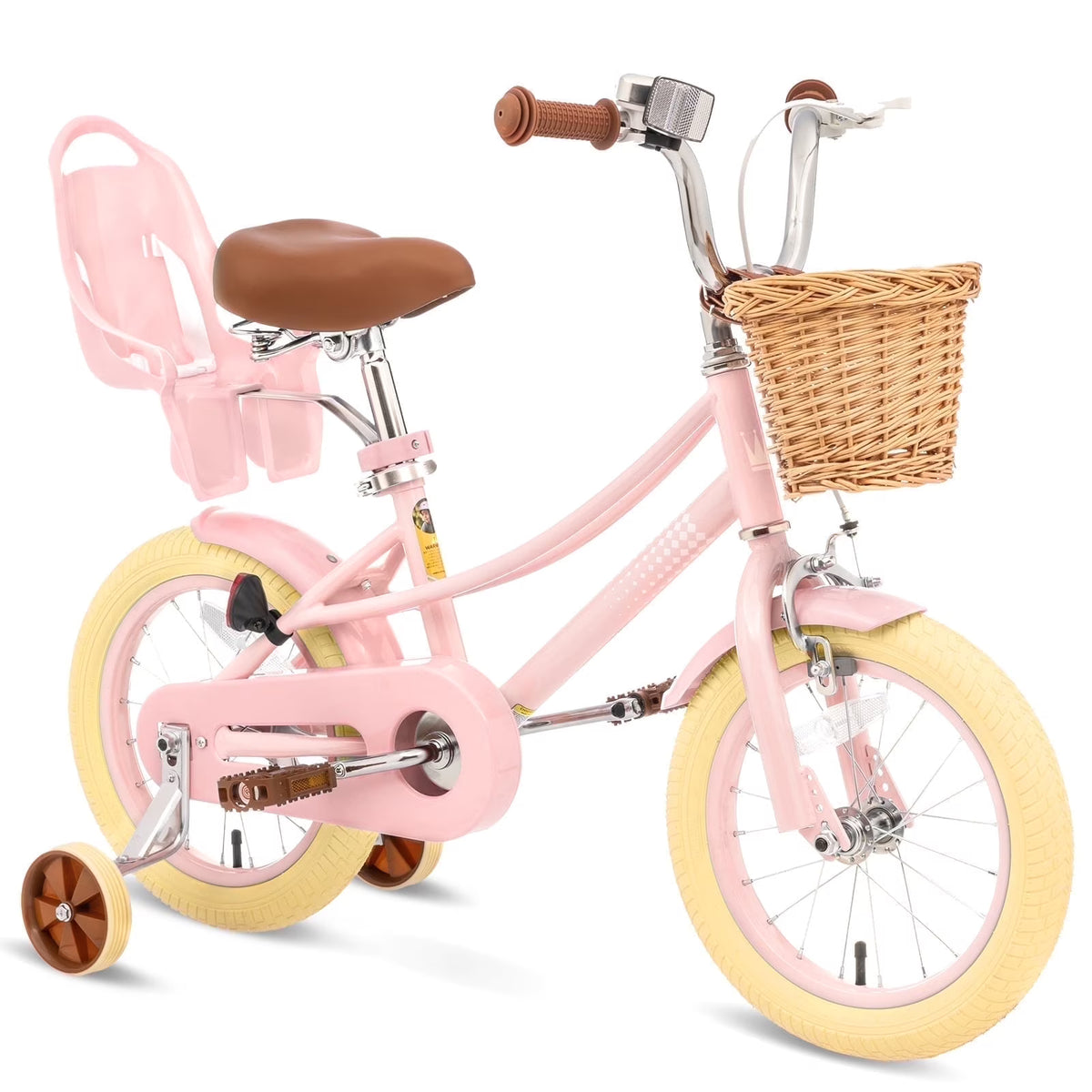 XJD Girls Bike for Toddlers and Kids Ages 2 - 12 Years Old, 12 14 16 in Kids Bike with Training Wheels & Basket, 20 in Girls Bicycle with Handbrake & Kickstand