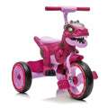 Xuanlur Kids Ride on Dinosaur Tricycle, Toddlers Kid Trike with Wide Flash Wheels, Anti - Slip Pedals, Rear Basket, Music & LED Lights, Toddler Bike Toys Gift for 3 - 6 Year Old Boys & Girls (Green)
