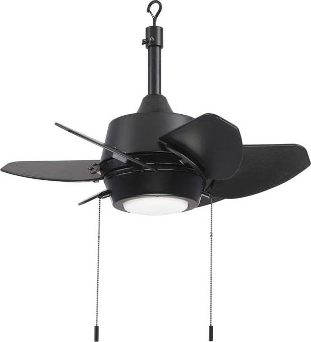 Harbor Breeze Gaskin 24-in Matte Black LED Indoor/Outdoor Ceiling Fan with Light (6-Blade)
