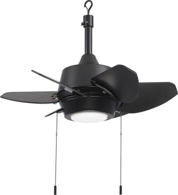 Harbor Breeze Gaskin 24-in Matte Black LED Indoor/Outdoor Ceiling Fan with Light (6-Blade)