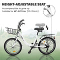 20 in Kids Bike for Boys Girls, 1 Speed Children Bicycle with Basket, Rear Seat, Chain Guard, Coaster Brake and V - Brake, Steel Frame Kids Bike for Ages 6 - 12 Years Old Birthday Gift, Purple